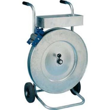 Steel tape dispensing trolley for oscillated winding